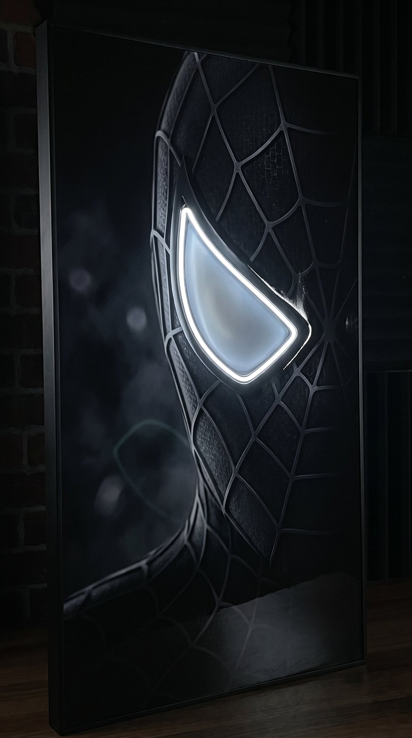 Black Suit Spider Man LED Poster
