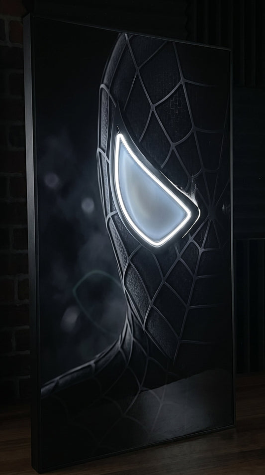 Black Suit Spider Man LED Poster