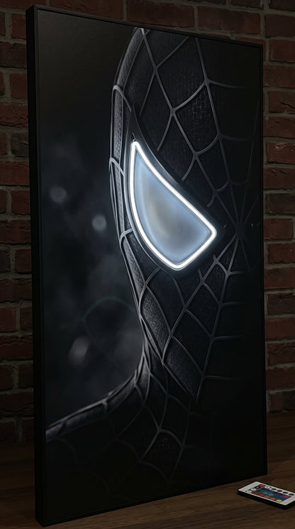 Black Suit Spider Man LED Poster